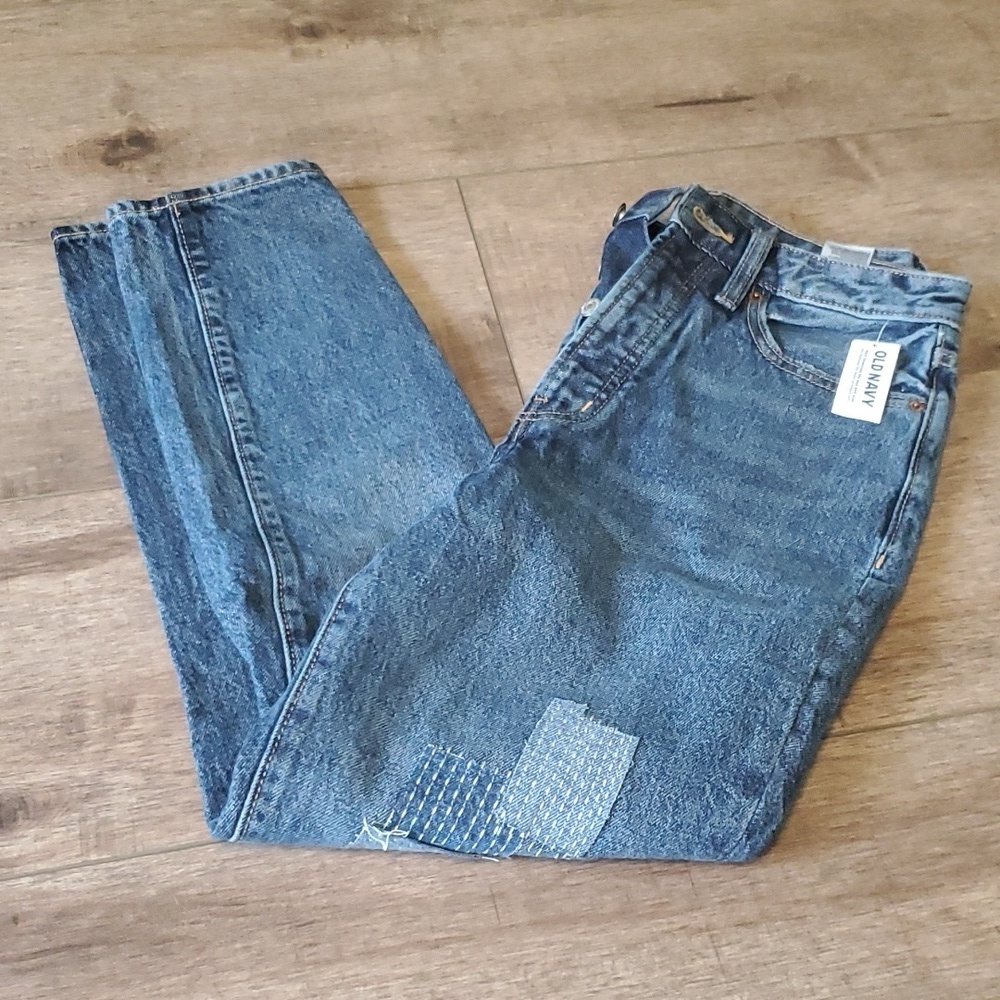 New!! old Navy patchwork jeans size 4 - Picture 2 of 4